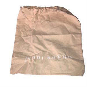 Jenni Kayne NEW khaki white cotton/linen drawstinrg dust bag 16x14"